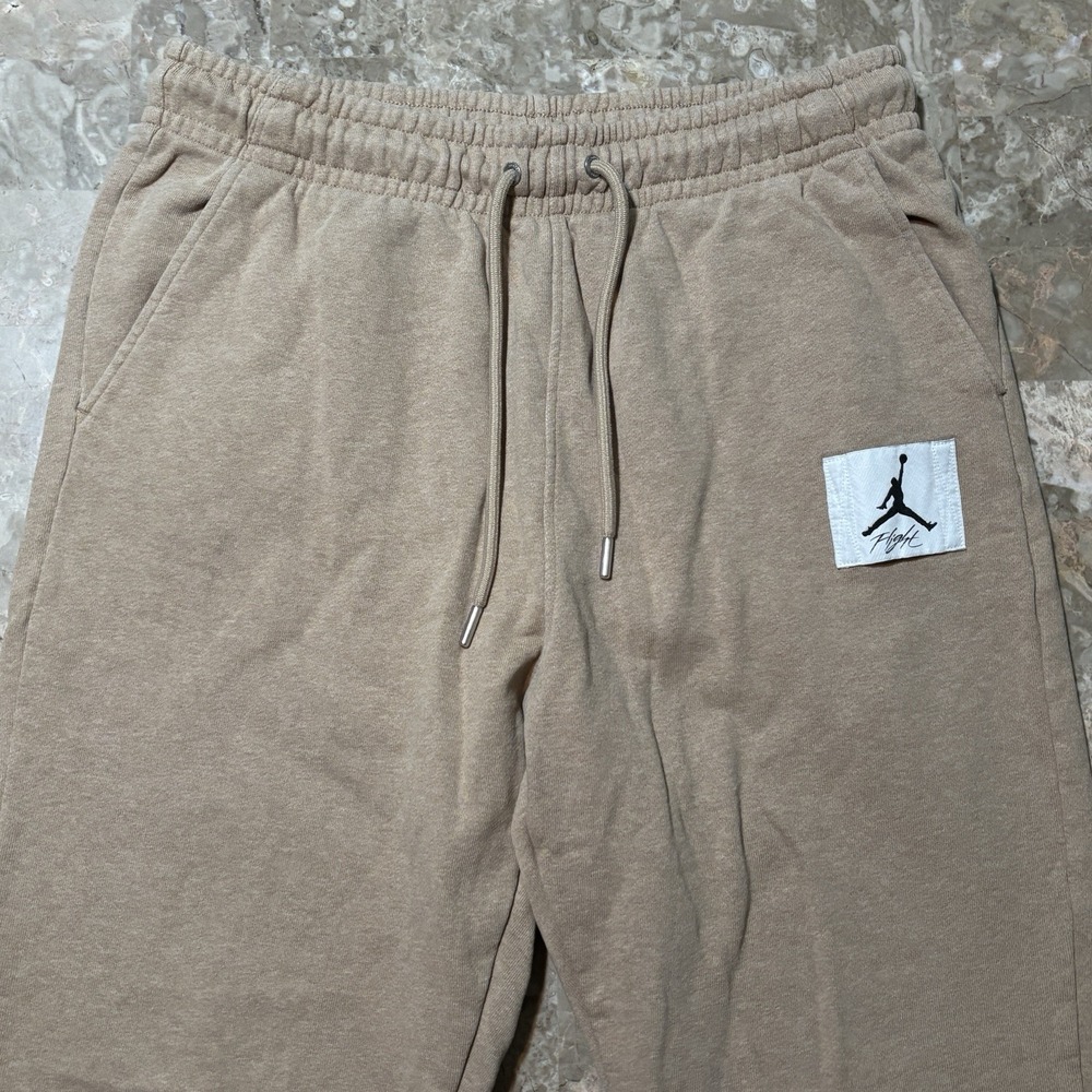 Nike Air Jordan Sweatpants Mens Large Tan Flight French Terry Joggers DQ7468